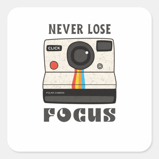 Photographer Focus 70s Photo Camera Vintage Square Sticker (Front)