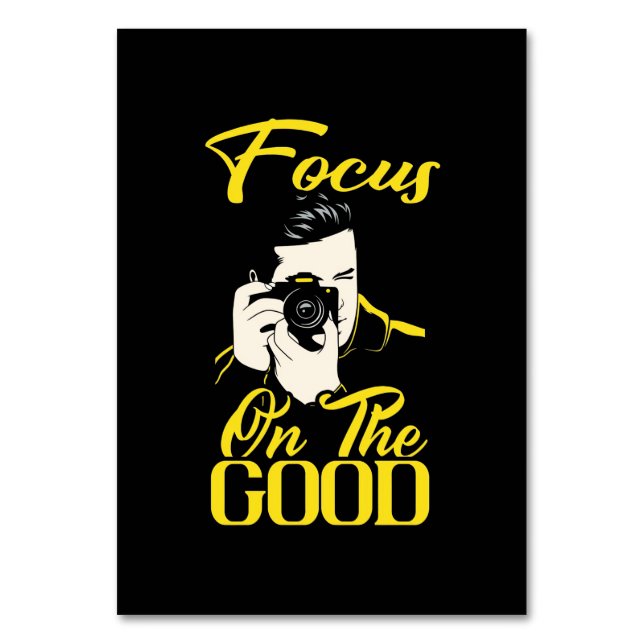 Photographer Focus On The Good Table Number (Front)