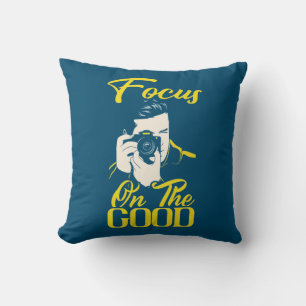 Photographer Focus On The Good Throw Pillow