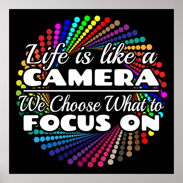 Photographer Focus Quote - Life Like a Camera Poster (Front)