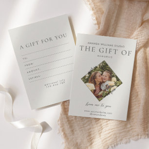 Photographer Gift Card Certificates