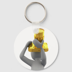 photographer golden camera keychain