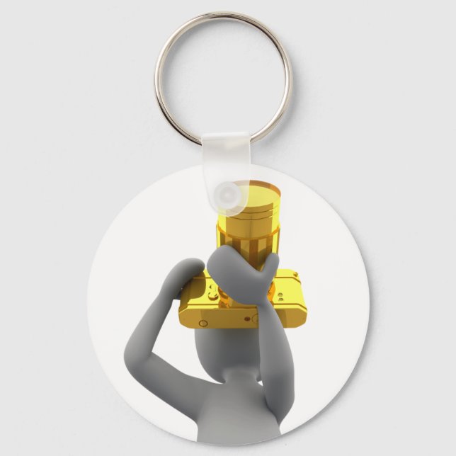 photographer golden camera keychain (Front)