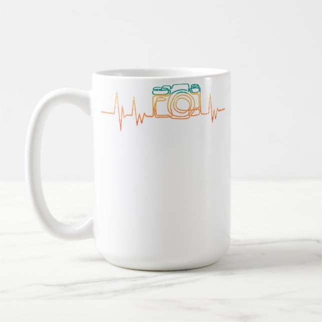 Photographer Heartbeat Retro Camera Photography Ca Coffee Mug (Left)