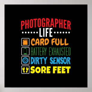 Photographer Life Funny Icon List Poster
