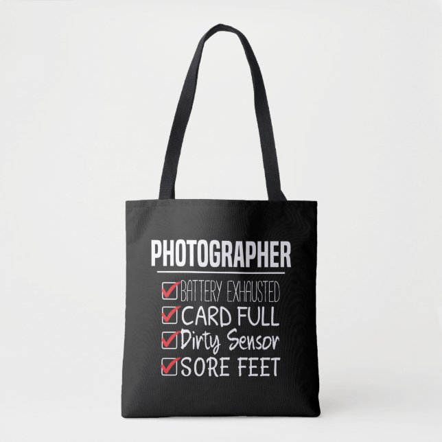 Photographer Life - Funny Photography Checklist Tote Bag (Front)