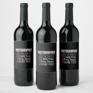 Photographer Life - Funny Photography Checklist Wine Label