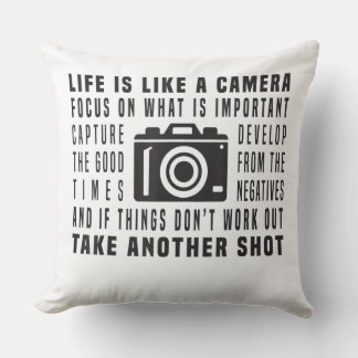 Photographer Life Is Like A Camera Photography Throw Pillow