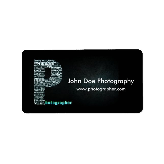 Photographer logo Business label sheet 1 (Front)