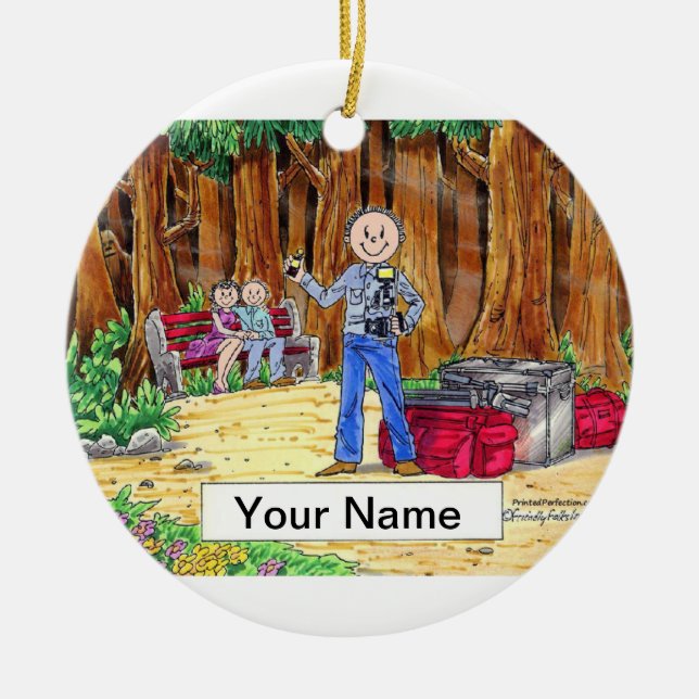 Photographer - Male Ceramic Ornament (Front)