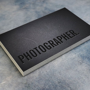 Photographer Minimalist Bold Text Photography Business Card