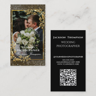 Photographer Modern Black & Gold Photography Business Card
