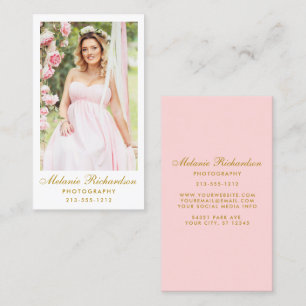 Photographer Modern Gold Script Photo Business Card