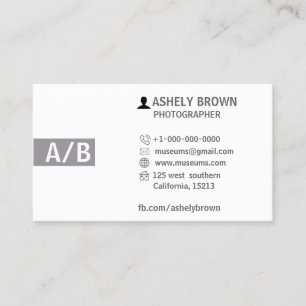 Photographer Modern Photography Business Card