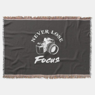 Photographer Never Lose Focus Throw Blanket
