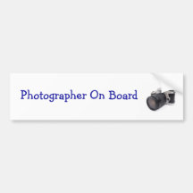 Photographer On Board - Bumper Sticker