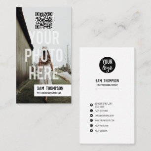 Photographer Photo Logo Social Media Icons QR Code Business Card