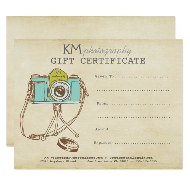 Free Photography Gift Certificate Template