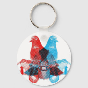 Photographer Pigeon Spy Screenprinted Keychain