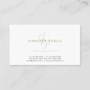 Photographer Plain Elegant Photographer Monogram Business Card