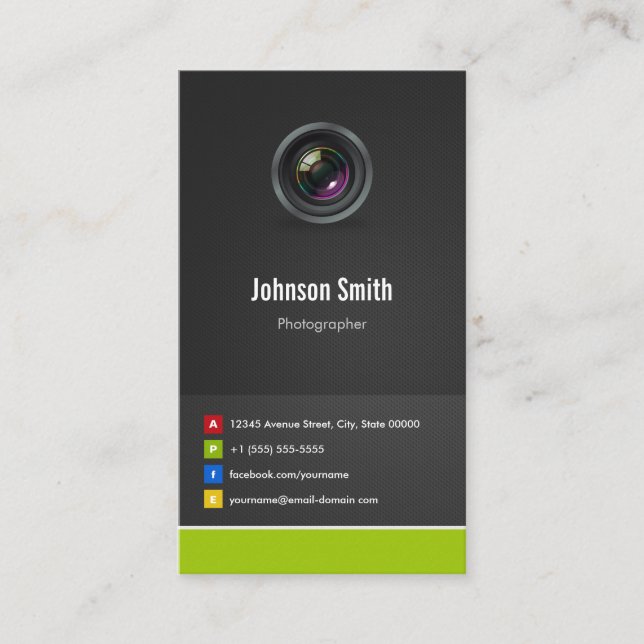 Photographer - Premium Creative Innovative Business Card (Front)