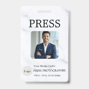 Photographer Press Journalist Id Card Custom Badge