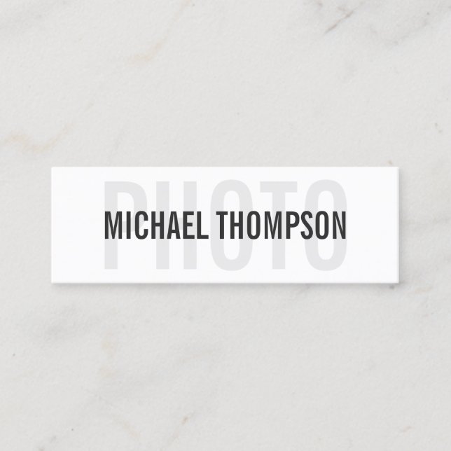 Photographer Professional Modern Bold Mini Business Card (Front)
