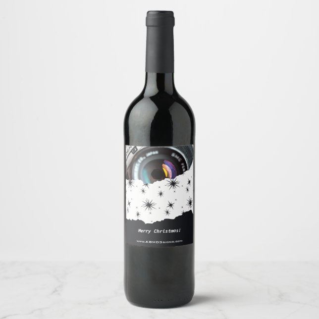 Photographer Promotional Merry Christmas Wine Label (Front)
