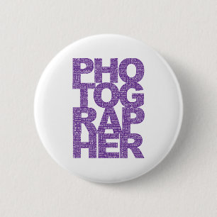Photographer - Purple Text 2 Inch Round Button