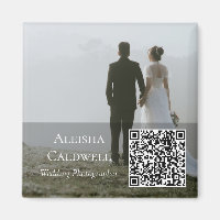 Photographer Square QR Magnetic Business Card