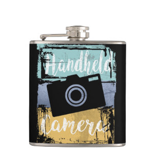 Photographer Tee - Vintage Retro Camera Hip Flask