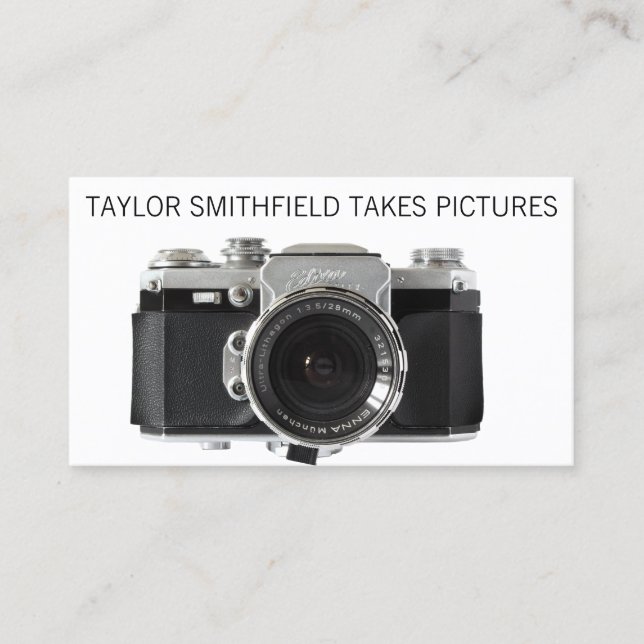 Photographer Vintage Film Camera Business Card (Front)