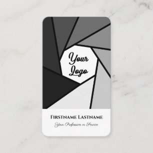 Photographers black and white DSLR Camera lenses Business Card