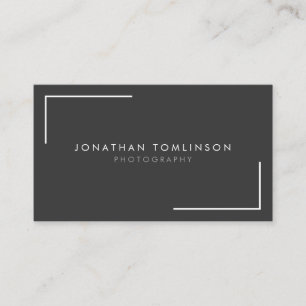 Photographers Modern and Minimal Frame Dark Grey Business Card