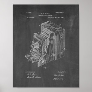 Photographic Camera Patent - Chalkboard Poster