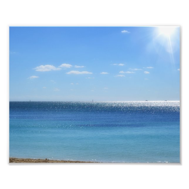 Photographic Print Beach at Freeport Bahamas Sun (Front)