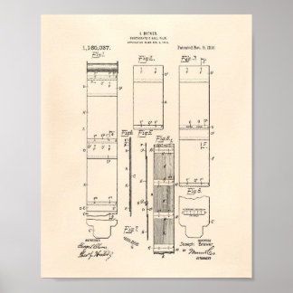 Photographic Roll Film 1915 Patent Art Old Peper Poster