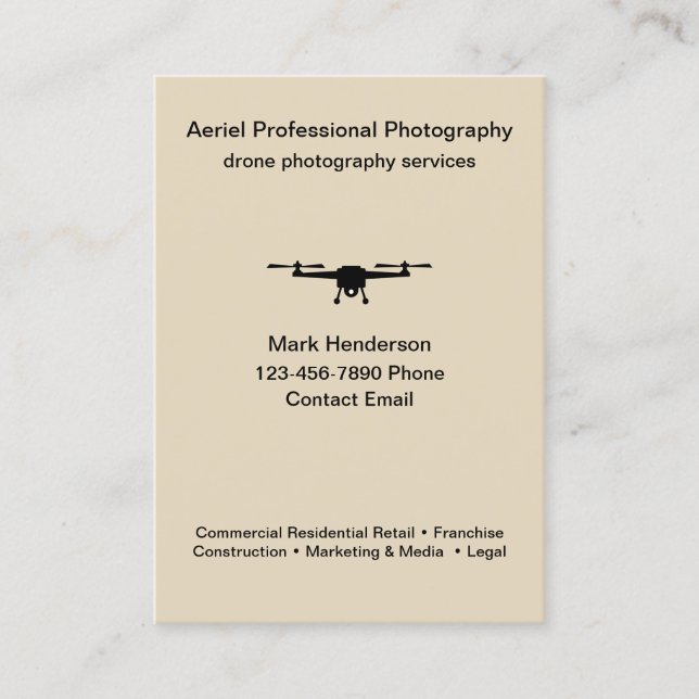 Photographie de drone aérien Carte de visite moder (Devant)