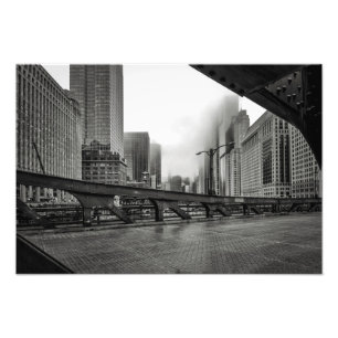Photographie de la ville de Chicago en noir et bla