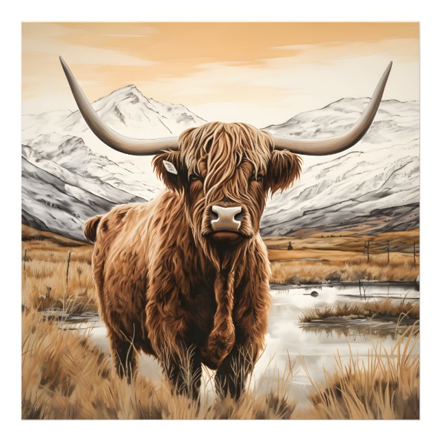 Photographie de l'affiche de la vache Highland Mod (Devant)
