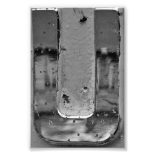 Photographie de lettre d'alphabet U3 Noir et Blanc