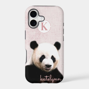 Photographie de panda mignon rose à cache-cache av