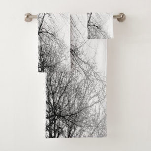 PHOTOGRAPHIE DES ARBRES NOIRS ET BLANCS ÉLÉGANTS
