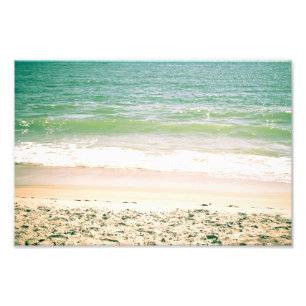 Photographie en pastel de plage de vagues