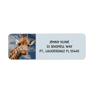 PHOTOGRAPHIE GIRAFFE Adresse de retour ÉtiquetteS