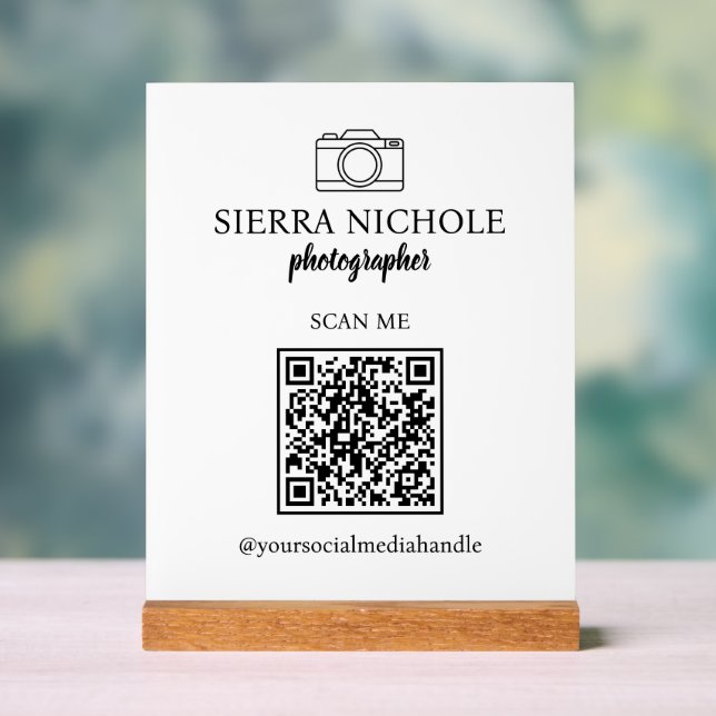 Photographie moderne QR Code Carte de visite (Neutre)