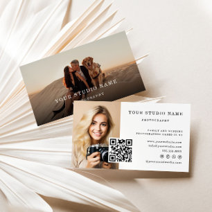 Photographie moderne QR Code Carte de visite