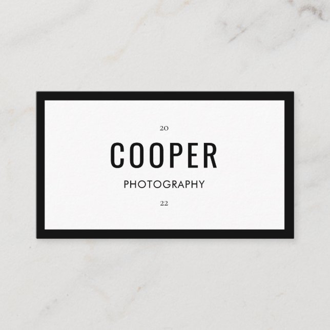 Photographie noir noir chic Carte de visite de cod (Devant)