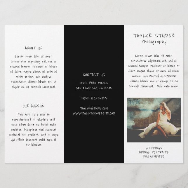 Photographie simple noir blanc triple Brochure (Devant)