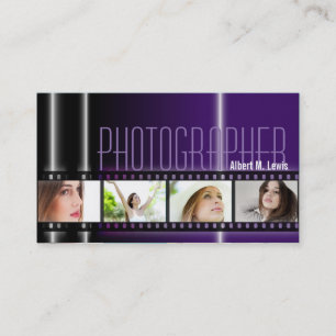 Photography 35mm Film Photo Business Card Purple